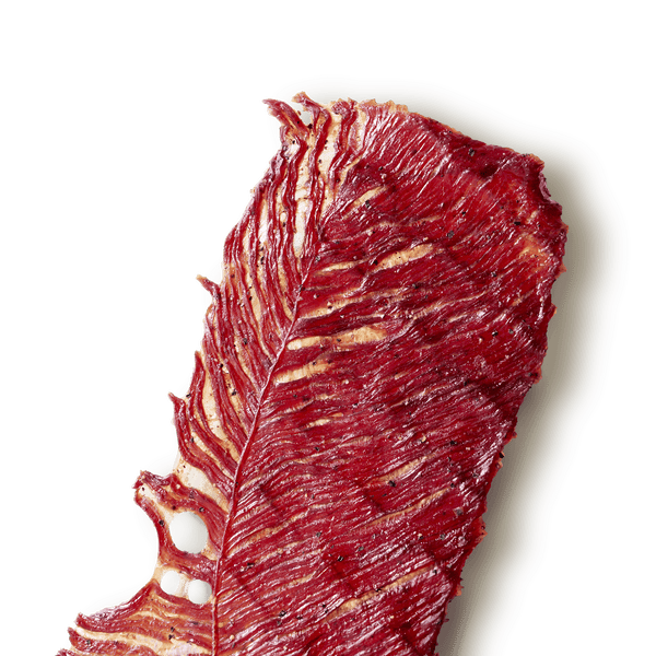 Slab of beef jerky on a transparent background