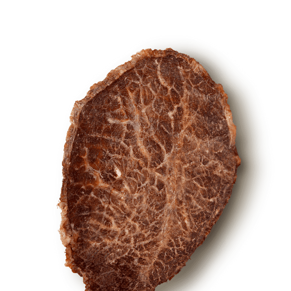 Beef jerky chip on a transparent background. 