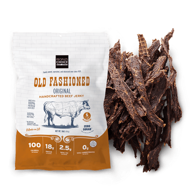 Old Fashioned Original Beef jerky package  on a white background