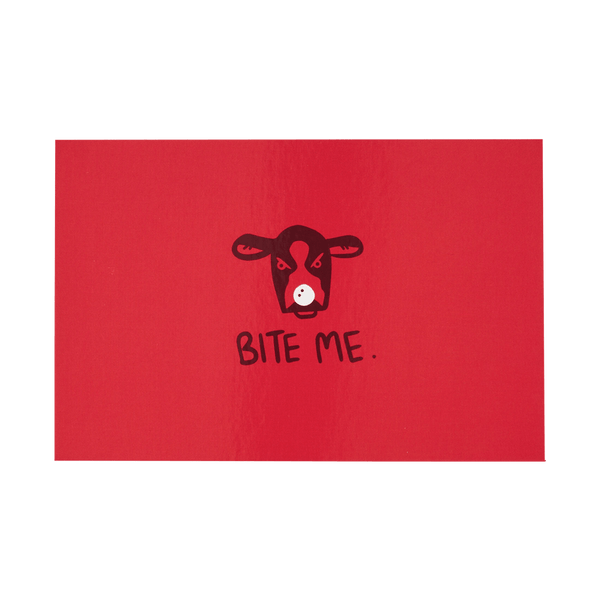 Front of Bite Me Holiday Card