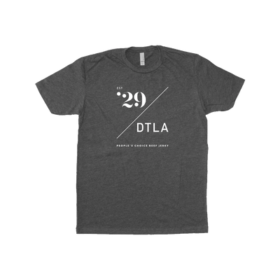 Front of EST '29 DTLA People's Choice Beef Jerky T-Shirt